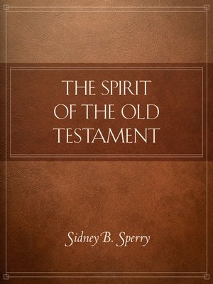 cover image of The Spirit of the Old Testament